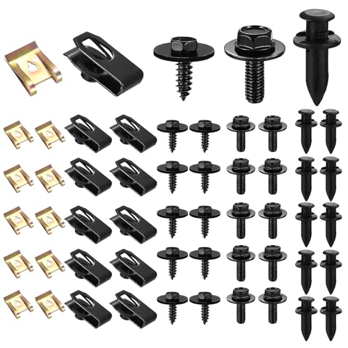 QOOSIKICC 105 x Blechmutter Schraube Mutter Clip Set Kit, Blechmutter Schnappmutter Set, Metall U Typ Auto Befestigung Clips, Karosserie Blechmuttern Klemmmutter Kotflügelclip Befestigungsclip QOOSIKICC 105 x Blechmutter Schraube Mutter Clip Set Kit, Blechmutter Schnappmutter Set, Metall U Typ Auto Befestigung Clips, Karosserie Blechmuttern Klemmmutter Kotflügelclip Befestigungsclip von QOOSIKICC