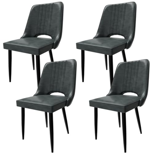 QOPIGFBN Esszimmerstühle 4er Set, Stühle Esszimmer Kunstleder mit Hoher Rückenlehne, Küchenstühle Modern mit Metallfüßen, Gepolsterter Esstisch Stühle Geeignet von QOPIGFBN