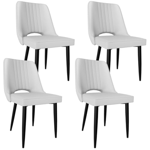 QOPIGFBN Stühle Esszimmer Kunstleder mit Hoher Rückenlehne,Furniture Esszimmerstühle 4er Set,Küchenstühle Modern mit Metallfüßen,Gepolsterter Esstisch Stühle Geeignet für Wohnzimmer Küche (Weiß) QOPIGFBN Stühle Esszimmer Kunstleder mit Hoher Rückenlehne,Furniture Esszimmerstühle 4er Set,Küchenstühle Modern mit Metallfüßen,Gepolsterter Esstisch Stühle Geeignet für Wohnzimmer Küche (Weiß) von QOPIGFBN