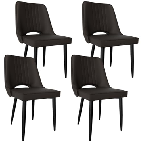QOPIGFBN Stühle Esszimmer Kunstleder mit Hoher Rückenlehne,Furniture Esszimmerstühle 4er Set,Küchenstühle Modern mit Metallfüßen,Gepolsterter Esstisch Stühle Geeignet für Wohnzimmer Küche (Schwarz) QOPIGFBN Stühle Esszimmer Kunstleder mit Hoher Rückenlehne,Furniture Esszimmerstühle 4er Set,Küchenstühle Modern mit Metallfüßen,Gepolsterter Esstisch Stühle Geeignet für Wohnzimmer Küche (Schwarz) von QOPIGFBN