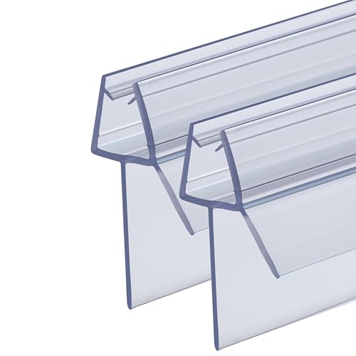QOROCO Duschdichtung 2x 100cm für 4-6mm Glastüren, mit extra länger Gummilippe(Lippen 20 mm), von Situationen mit größerer Bodenfreiheit, Einfache Installation, für alle Duschtüren, Dusche, Badewanne von QOROCO