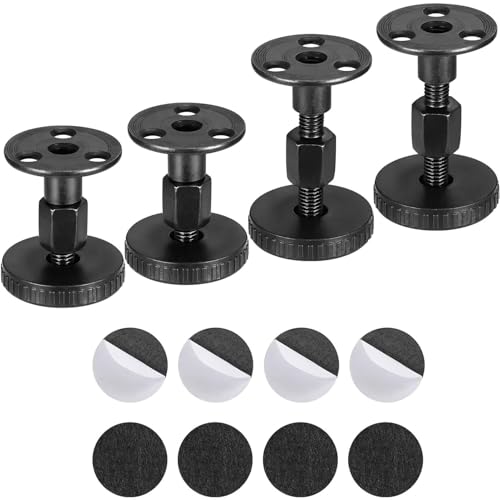 QOTSTEOS Nivellierfüße, 27–40 mm, höhenverstellbar, Möbelbein-Nivellierer, Gewinde-Tischbeinverlängerung für Möbelbeine, Farbe: Schwarz, 4 Stück von QOTSTEOS