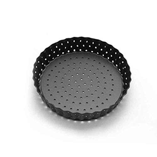 QOTSTEOS Pizzablech, Pizzablech mit Löchern, Karbonstahl, rund, multifunktional, antihaftbeschichtet, perforierte Pizza-Pfanne, Pizza-Backgeschirr für Zuhause, Küche, Ofen (Größe: 14 cm) von QOTSTEOS