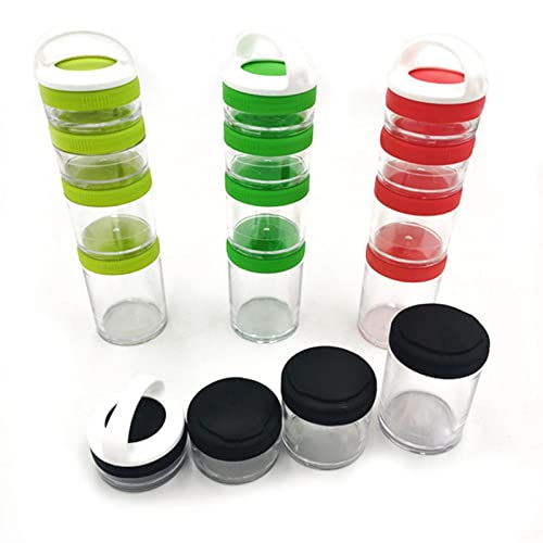 QOTSTEOS Snackgläser, 4 Stück/Set Twist Lock stapelbare Vorratsdosen, Snack-Vorratsbehälter, tragbarer Formelspender zur Aufbewahrung von Milch, Eiweißpulver, Snacks, Reiseartikeln (zufällige Farbe) von QOTSTEOS