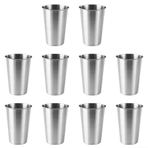 10 Stück 350 ml Edelstahlbecher, stapelbare Becher für den Außenbereich, leichtes und platzsparendes Design von QOXEZY