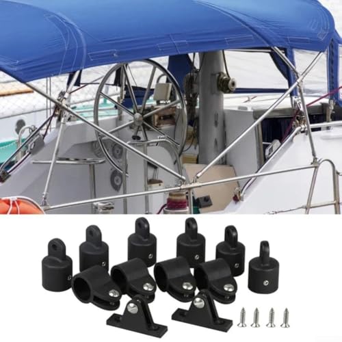 12-teiliges Ösen-Endkappen- und Backen-Gleitrohrschellen-Set zur Verbesserung Ihrer Marine-Ausrüstung (25 mm) von QOXEZY