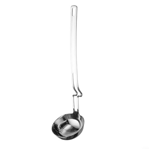 2 Stück Professionelle Suppenkelle aus Edelstahl, für die Küche, Öltrenner, Löffel mit Filter-Griff zum Aufhängen, zum Kochen von Brühe und Servieren von QOXEZY