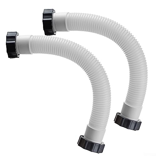 QOXEZY 2stk Pool Sand Filter Pumpe Schlauch, Verbindungsschlauch mit Muttern für Intex, 16 Zoll Filterpumpe Sole-System & Sandfilter, für Schwimmbad von QOXEZY