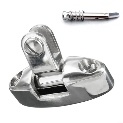 316 Edelstahl Deckscharnier Schwenkhalterung Seitenmontage Hardware Marine Grade Boot Bimini Top Cap Fitting mit Befestigungsschrauben und Gummi-Pads (B) von QOXEZY