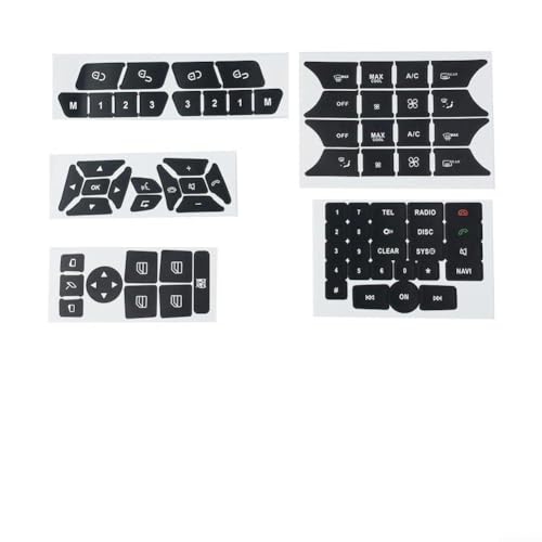 Aufkleber Set zur Reparatur von Tasten für Mercedes 2007 2014 Lenkrad AC Klimaanlage Türschloss Radio von QOXEZY