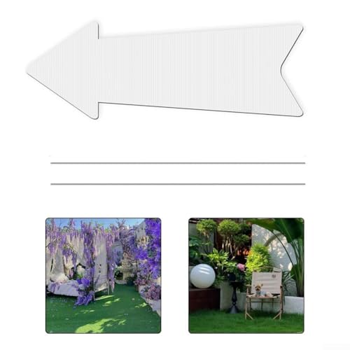 DIY Blanko-Hofschilder mit Heringen, 43,2 x 15,2 cm, Metall und Kunststoff, doppelseitig, wasserdicht, winddicht, für Garten, Party, Hochzeit, Outdoor-Dekoration (5) von QOXEZY