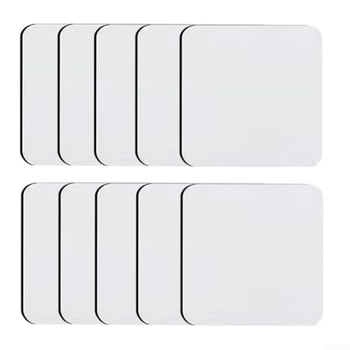 DIY Thermotransfer-Untersetzer, verschiedene Formen, Set mit 10 leeren Untersetzern für den Heimgebrauch (quadratisch) von QOXEZY