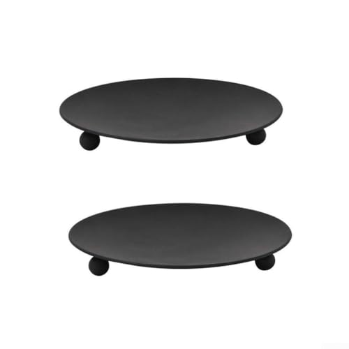 Dekorativer Kerzenhalter aus Eisen, 2er-Set für Stumpenkerzen, Metall-Kerzensockel, geeignet für die Schaffung einer intimen Atmosphäre (11 cm) von QOXEZY
