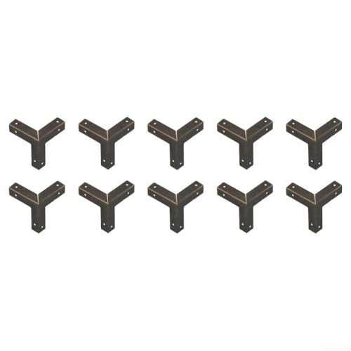Eckenschutz aus Eisen, Antik-Bronze, für Holzkisten und Möbel mit vorgebohrten Löchern (Bronze) von QOXEZY