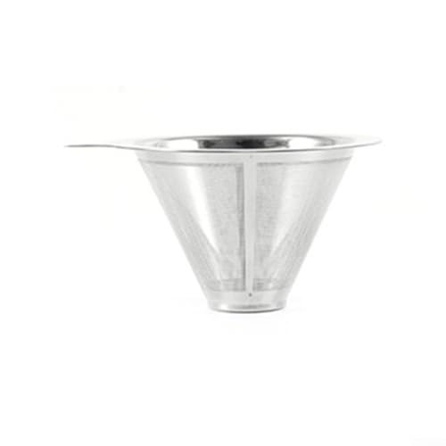 Eco Conscious Pour Over Cone Filter Reusable Stainless Steel Coffee Brewing Solution (L) von QOXEZY