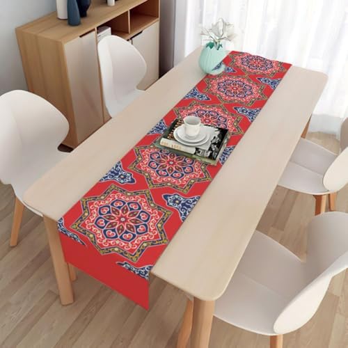 Eco Friendly Moon Linen Bar Runner, Perfect for TV Cabinet, Holiday Decor von QOXEZY