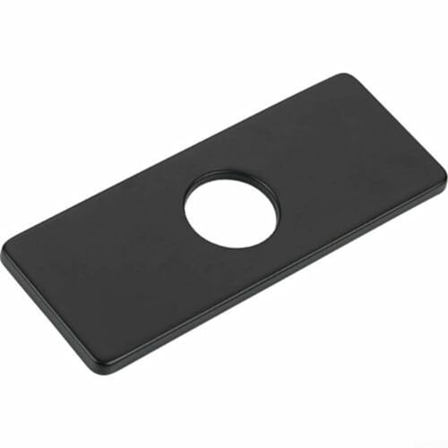 Einloch-Wasserhahn-Abdeckplatte, stabiles Edelstahl-Design für Badezimmer- und Küchenspülen (schwarz) von QOXEZY