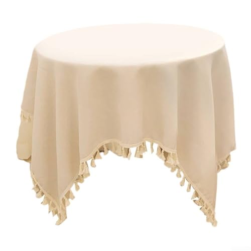 Einzigartige böhmische Quasten Tischdecke für elegante Hochzeit Dekor aus Baumwolle und Leinen (A) von QOXEZY