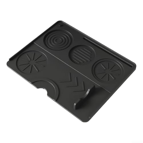 Espresso-Tamper-Organizer, rutschfeste Silikonmatte für effiziente Brühstation (schwarz) von QOXEZY