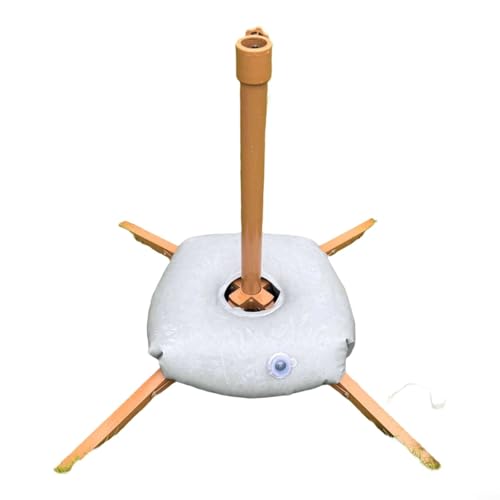 Faltbarer Sonnenschirmständer für den Außenbereich, Metall-Erdspieß mit Wasserbeutel, robuste Terrassenschirm-Stange für Garten, Rasen, Sandangeln (4) von QOXEZY