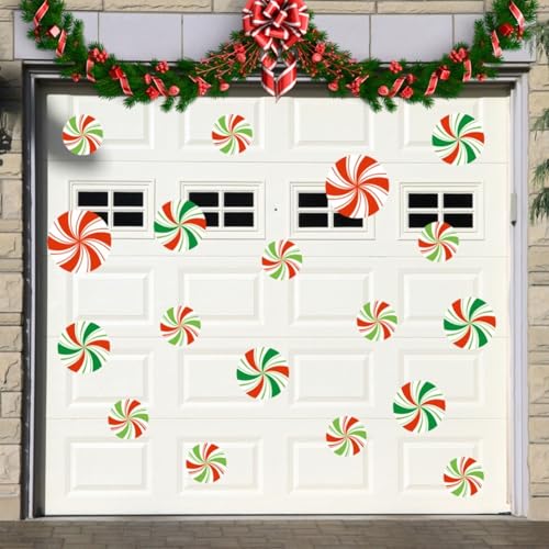 Festliche Garagentor-Aufkleber mit Festzelt-Buchstaben und dekorativen Glühbirnen-Aufklebern, entworfen für einfache Anwendung und langlebige Verwendung im Freien (3) von QOXEZY