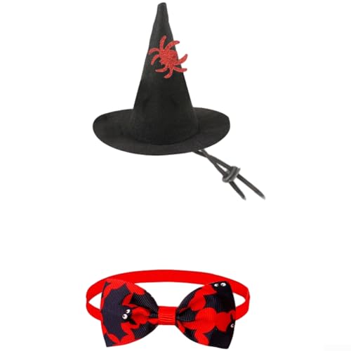 Halloween-Kostüm-Set, erhältlich in 2 oder 3 Teilen, leichte Filz- und Polyestermaterialien mit elastischer Kordel, verstellbar von 23 bis 38 cm (2-teiliges Set) von QOXEZY