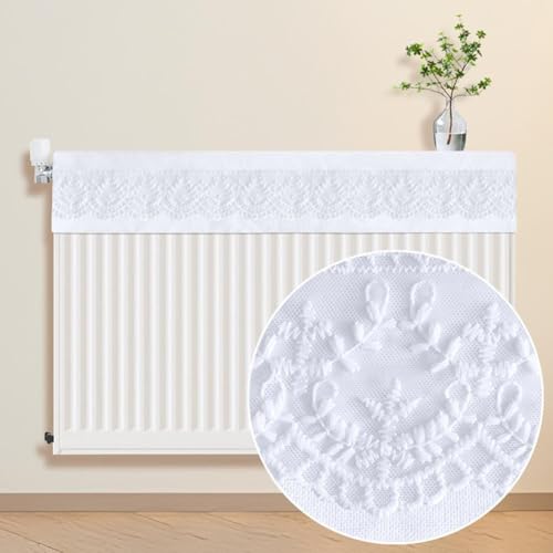 Heizkörper-Staubschutz mit Spitzendesign, perfekte Ergänzung für Sauberkeit und Stil (80 cm) von QOXEZY