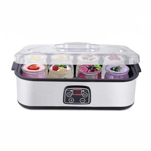 Joghurtbereiter für Zuhause, mit digitaler Temperatur- und Timer-Steuerung, 1600 ml, großes Fassungsvermögen für Joghurt, Sahne, Pudding und Eis (europäische Verordnung) von QOXEZY
