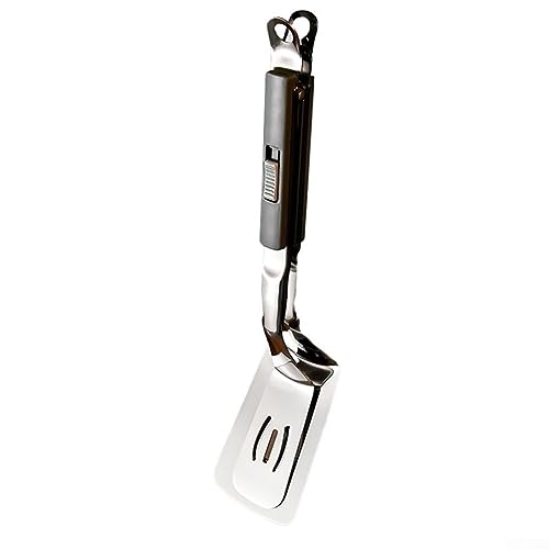 Kochzange mit verstellbarer Steckschnalle für Küche und Grill, aus Edelstahl (grau) von QOXEZY