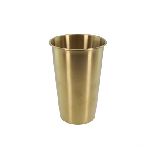 Kompaktes Design, Edelstahl-Trinkbecher, 240 ml, perfekt für Reisen oder den Genuss von Getränken bei jeder Veranstaltung im Freien (Gold 500 ml) von QOXEZY
