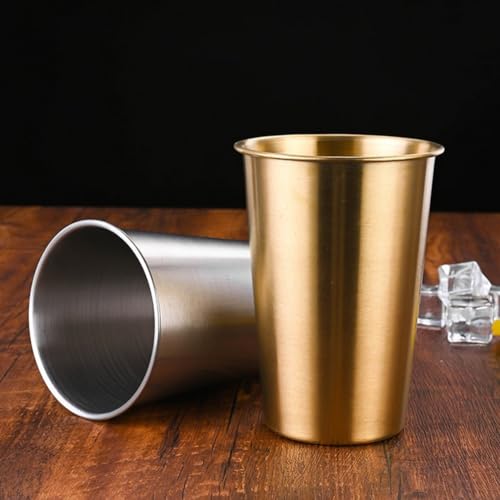 Kompaktes Design, Edelstahl-Trinkbecher, 240 ml, perfekt für Reisen oder den Genuss von Getränken bei jeder Veranstaltung im Freien (Silber, 240 ml) von QOXEZY