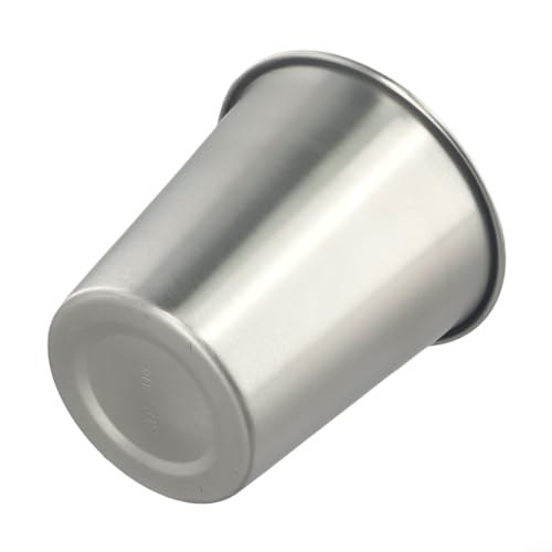 Kompaktes Design, Edelstahl-Trinkbecher, 240 ml, perfekt für Reisen oder den Genuss von Getränken bei jeder Veranstaltung im Freien (Silber, 300 ml) von QOXEZY