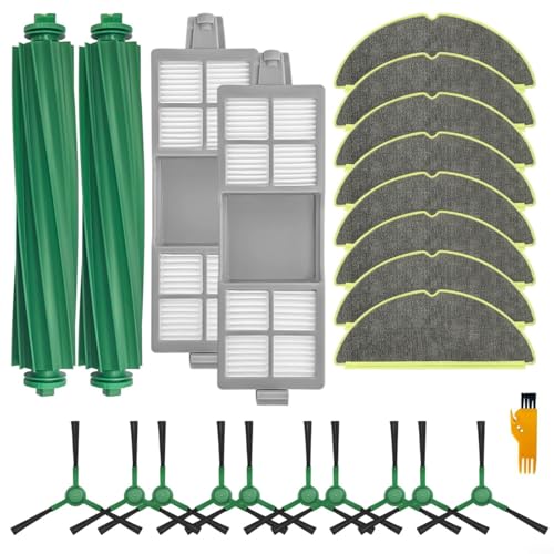 Komplettes Ersatzteil-Set für Roomba 205 mit Hauptbürste, Seitenbürsten, Filtern und Wischpads zur Aufrechterhaltung der Staubsaugereffizienz (B) von QOXEZY