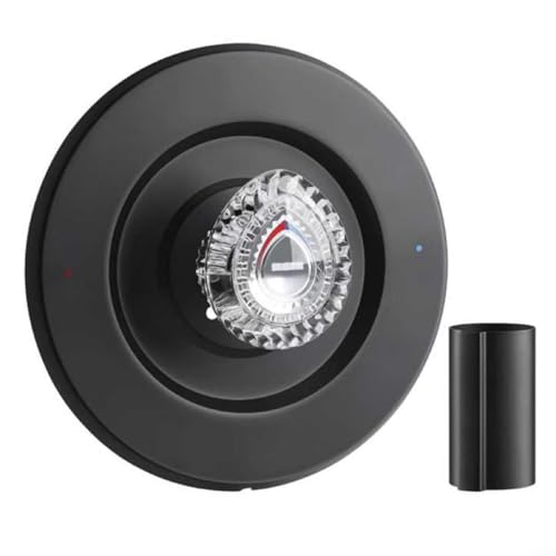 Mattschwarzes Duschverkleidungs-Set, kompatibel mit T470 und 1225 Sets, modernes Badezimmer-Upgrade, Edelstahl und Acryl-Finish, inklusive Abdeckplatte, Knaufhülse (schwarz) von QOXEZY