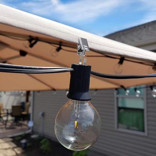Mehrzweck-Vorhanghaken aus Edelstahl, 50100 Stück zum Aufhängen für Vorhänge, Lichter und Wandteppiche (50 Stück) von QOXEZY