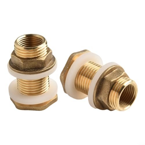 Messing-Gewinde-Sechskant-Reduzieradapter für Wasser für Tanks verbindet 30,5 cm auf Zoll Armaturen (DN15) von QOXEZY