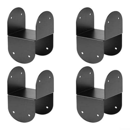 Metall-Pfostenkappenhalterung zum Verbinden von Balken verbessert die Stabilität der Außenstruktur (4 Stück) von QOXEZY