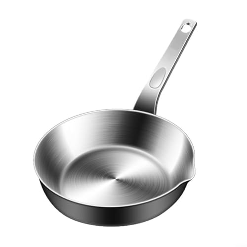 Mini-Eierpfanne aus 316er Edelstahl mit Ausgießer, 13,2–17,5 cm, kleine Pfanne für Buttersauce, Induktions-Gasherd, kompatibel, nicht Bratpfanne (M) von QOXEZY