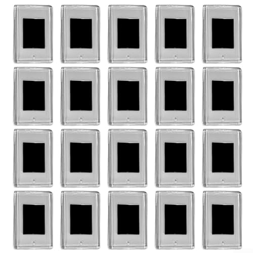Mini-Fotorahmen, magnetisch, 20 Stück, transparente Acryl-Einsätze für Kühlschrank-Dekoration (7,8 x 5,2 cm quadratisch) von QOXEZY