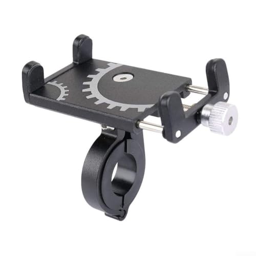 Motorrad-Lenker-Handyhalterung aus Aluminiumlegierung mit 360 Grad verstellbarer Drehung und sicherem Griff (schwarz) von QOXEZY