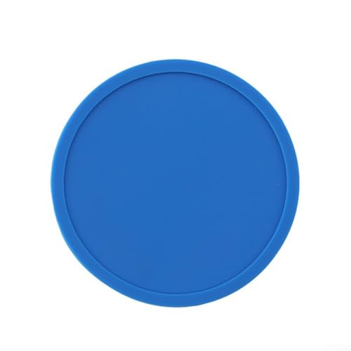 Nicht klebende Tassen-Untersetzer, runde Silikon-Getränkematten, 6-teiliges rutschfestes Gummi-Untersetzer-Set (blau) von QOXEZY