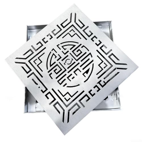 Outdoor-Ablaufabdeckung aus Edelstahl, entworfen, um Verstopfungen zu verhindern, mit mehrreihigem Lochmuster und rutschfester Oberfläche (300 x 300 x 20 x 2 mm) von QOXEZY