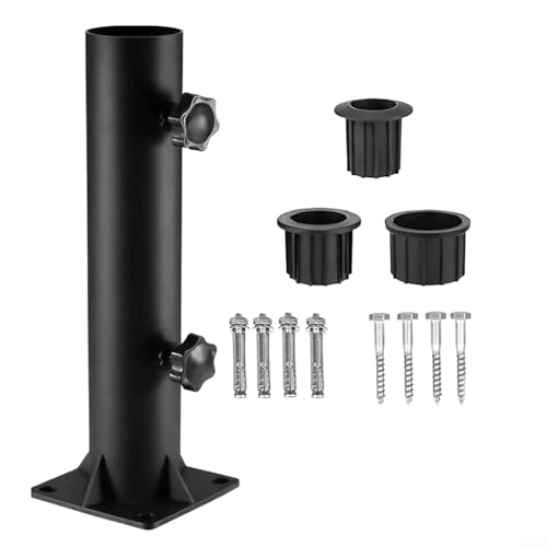 Outdoor Umbrella Base Iron Tube With Triangle Support Parasol Stand Accessory Garden Patio Furniture Iron Fork Base Weatherproof Easy Installation For Backyard Deck Lawn Fits Most Umbrellas von QOXEZY