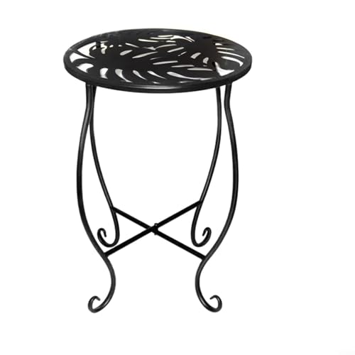 Pflanzenständer Runder Beistelltisch 20,3 cm Indoor Outdoor Dekoratives Display Rack mit Monstera-Muster für Garten Terrasse Balkon Pflanzenhalter Pflanzenständer Runder Beistelltisch 20,3 cm Indoor Outdoor Dekoratives Display Rack mit Monstera-Muster für Garten Terrasse Balkon Pflanzenhalter von QOXEZY