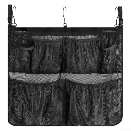 Pool Side Hanging Storage Bag, Multi Purpose Mesh Organizer, Adjustable Hooks Large Capacity Mesh Bag, For Swimming Pool Side Hanging Storage Container von QOXEZY