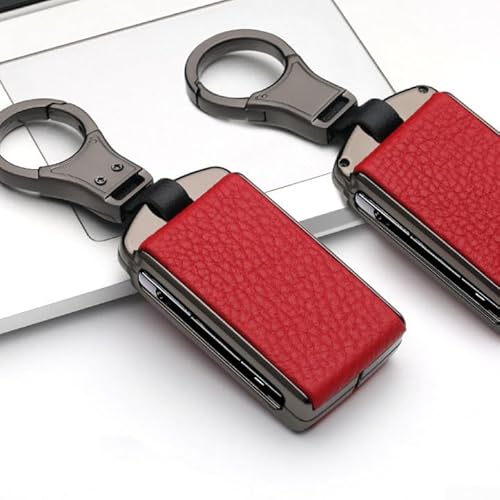 Premium Zinklegierung Autoschlüssel Hülle für Volvo Custom Fit für XC60, S90 und andere Modelle (rot) von QOXEZY