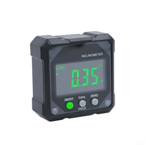 Professioneller digitaler Winkelmesser mit IP54 Staub- und Wasserbeständigkeit, 0 1 Grad Genauigkeit und leicht ablesbarem LCD-Display für Bau, Vermessung und mechanische Verwendung von QOXEZY