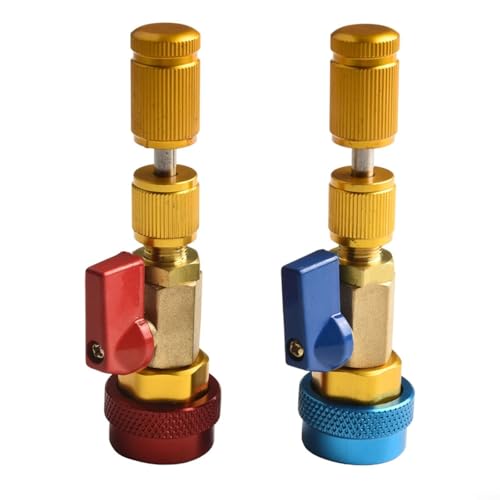 Professionelles Messing-Klimaanlagen-Ventilkern-Entfernungs-Installations-Werkzeug-Set R134A System Wartung Doppelkopf-Design mit Anti-Leck-Funktion 240 mm Länge von QOXEZY