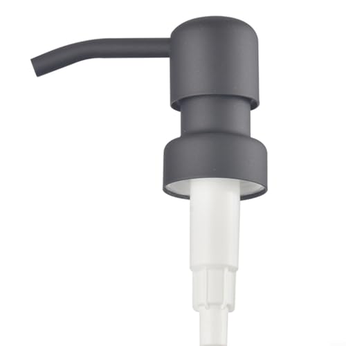 QOXEZY 2 Stück 304 Edelstahl Flüssigseife Lotion Spender Pumpe, passend für 28/400 Flaschenhals, Metall außen mit Vogelkopf-Stil Kunststoffpumpe, glatte Dosierung, auslaufsichere Dichtung (schwarz) von QOXEZY