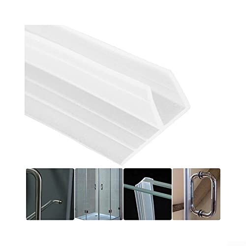 QOXEZY 2 m F-Form Duschtürdichtungsstreifen, Badewannen- und Duschtürdichtungsstreifen für Glas, 2 m Dichtungsspalt, 6 mm verstellbare Duschtürdichtung Ersatzteil von QOXEZY